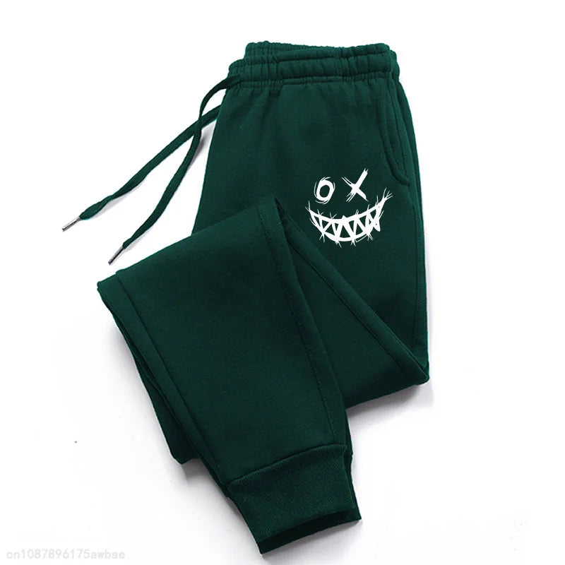 Autumn/Winter Men's Sweatpants Monster Smile Printed Lace-up Sweatpants Men Casual Pants