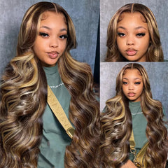 P4/27 Highlight Body Wave Wig  13x6 HD Lace Front Human Hair 13x4 Transparent Lace Wigs Human Hair  Pre Plucked 200 Density
