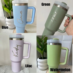  Custom Name Bingba Cup Car 40oz Large Capacity Portable Handle Cup 304 Stainless Steel Insulation Cup Coffee Insulation Cup