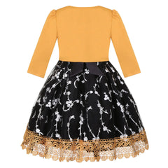5-14 Years Girls Dress Summer Sleeveless Princess Dress + Long Sleeves Jacket 2Pcs  Gown