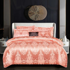 New 3pcs Duvet Cover and Pillow case Set No Filling European Light Luxury Jacquard Woven Polyanthous Type Family bedroom Bedding
