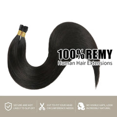 Straight I Tip Hair Extensions Natural Color Brazilian Human Hair Extensions 100% Real Hair For Woman Capsule Keratin 26 Inches