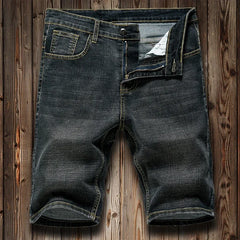 2026 Summer Shorts Jeans Men Denim Pants Stretch Dark Blue Fashion Design Men's Jeans Slim