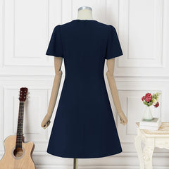 ZANZEA Elegant Women Dresses 2025 Summer  Fashion Short Sleeve Work OL Sundress Casual Party Knee-length Vestido Robe Femme