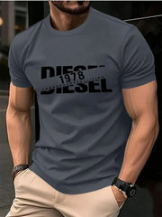 Streetwear 3D Letter Print Men's Summer T-Shirt, Suitable for Everyday Casual and Sportswear. .