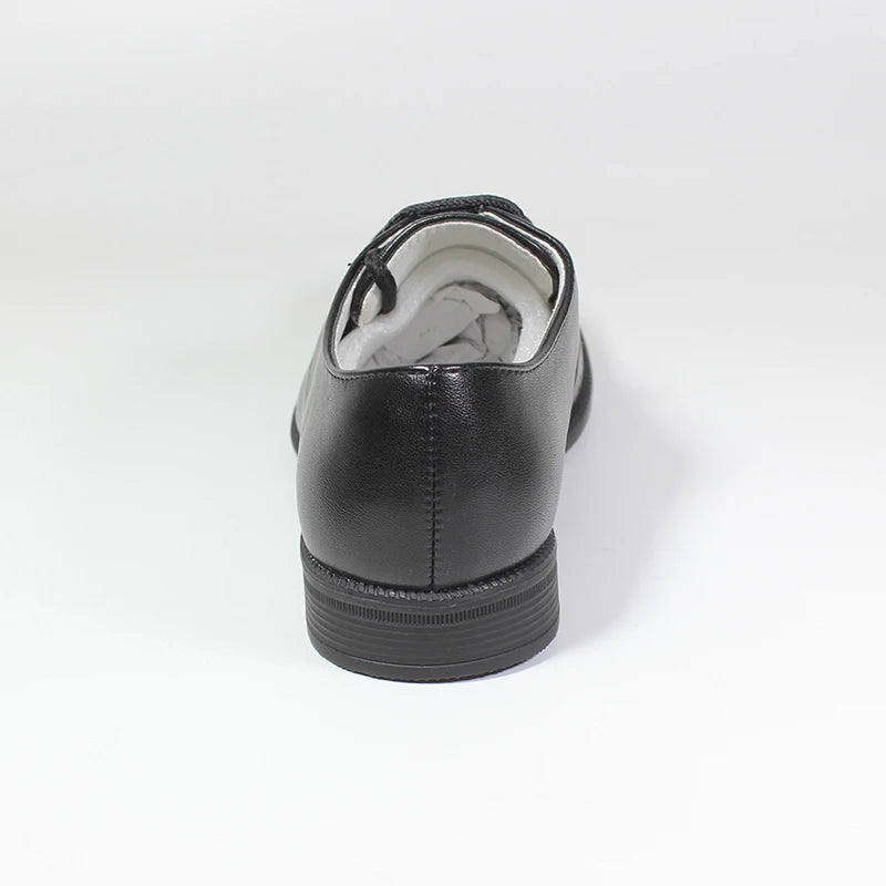Children Kids Leather Flats Toddler Little Big Boys Lace Up Classic Style Fashion Leather Dark Black Plaid Wedding Stage Shoes