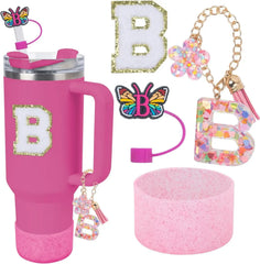 Accessories for Stanley Cup 40oz 30oz Letter Charms for Handle Silicone Boot,Straw Cover Topper & Sticker Charms