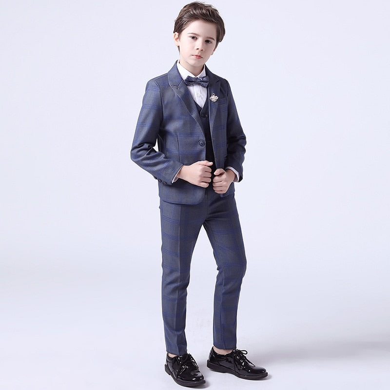 Top Quality Boys Formal Suit Ceremony Wedding Campus Student Tuxedo Dress Gentleman Kids Costume Children&#39;s Blazer Clothing Set