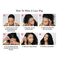 Ombre Colored Wig 13x4 Transparent Lace Frontal Wig Human Hair Straight Wig Pixie Cut Wig 150% Density