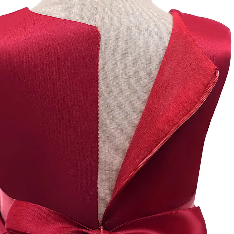 Fashion Solid Flower Girl Dresses for Weddings Lace Sleeveless Prom Dresses Summer Children Girls Party Dresses 3-10 Years