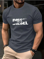 Streetwear 3D Letter Print Men's Summer T-Shirt, Suitable for Everyday Casual and Sportswear. .