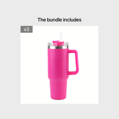 [Reusable Vacuum Tumbler] 1pc 40oz Tumbler With Handle Straw Lid, ReusableSteep