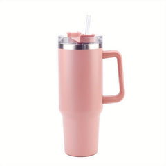 [Reusable Vacuum Tumbler] 1pc 40oz Tumbler With Handle Straw Lid, ReusableSteep