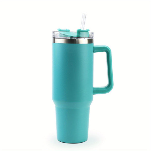 [Reusable Vacuum Tumbler] 1pc 40oz Tumbler With Handle Straw Lid, ReusableSteep