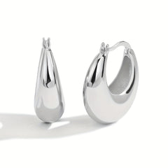 1 Pair Charm-In Elegant Hoop Earrings, 18K Golden Plated Copper, Fashionable Daily & Gift Wear, Valentine'S Day Suitable, All-Season Accessory