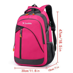 Bright Pink Casual Sports Backpack - Trendy Large Capacity Adjustable Travel Bag with Multiple Compartments, Durable Oxford Material, Perfect for Outdoor Adventures & Daily Use