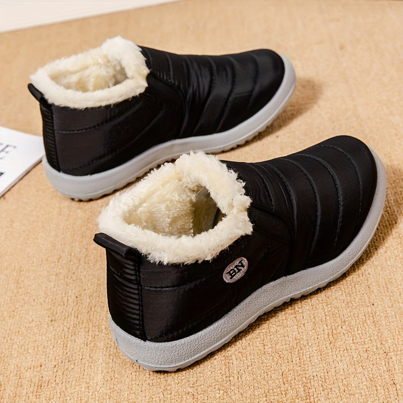 Women'S Winter Snow Boots, Warm And Plush, Short Boots, Shoes, Thickened, Flat-Soled Footwear.