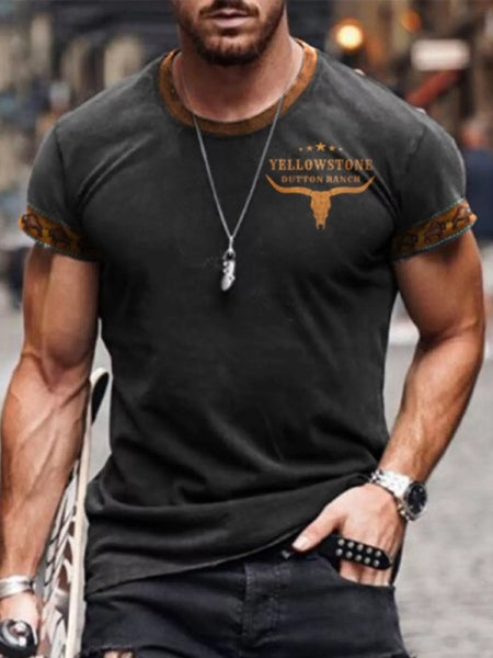 Men's Full Size Round Neck Short Sleeve T-Shirt Plus Size