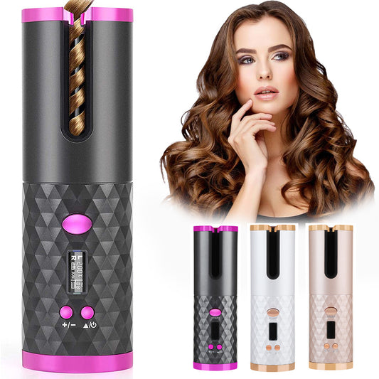 Rechargeable Automatic Hair Curler Women Portable Hair Curling Iron LCD Display Ceramic curll
