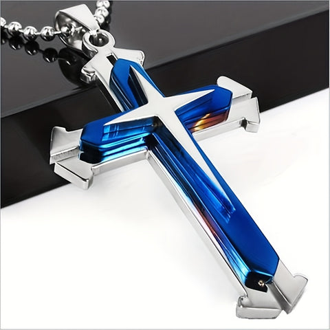 Metal Cross Necklace Simple Cross Pendant With Chain Necklace