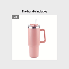 [Reusable Vacuum Tumbler] 1pc 40oz Tumbler With Handle Straw Lid, ReusableSteep