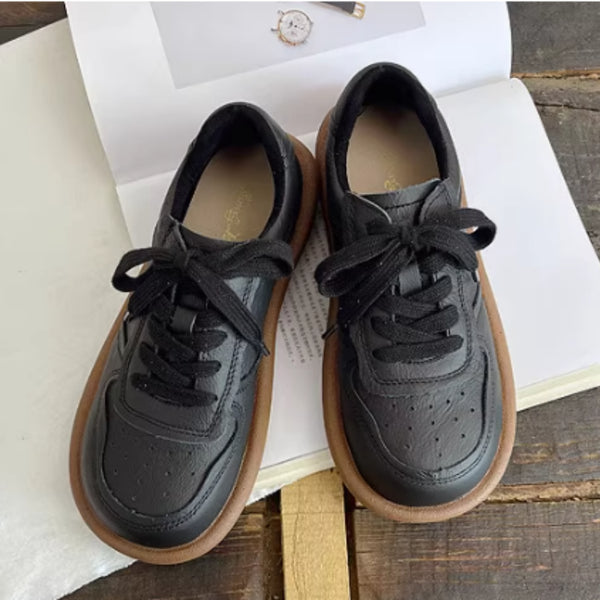 Artistic Round-toe Leather Shoes Mori Girl Harajuku Soft-soled Shoes