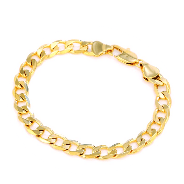2pcs 2-Piece Men's 18K Gold Plated Necklace & Bracelet Set