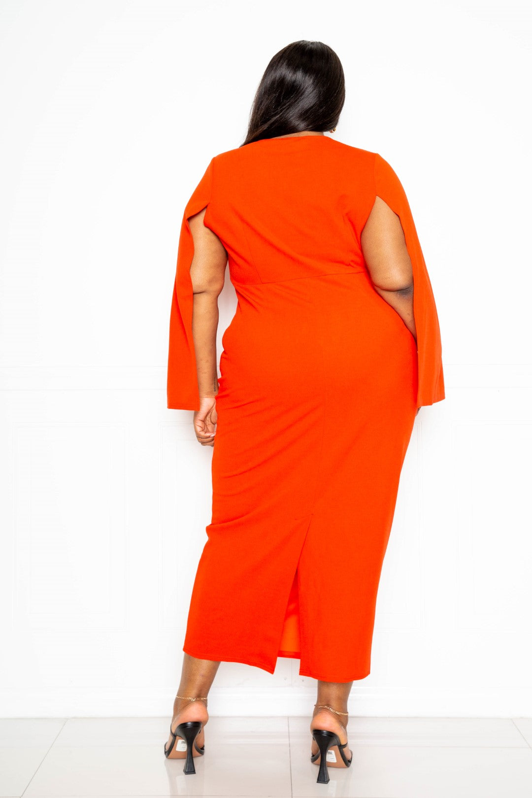 Cape Sleeve Dress With Knot Detail - Women & Men Fashion Store | JL Fashion Store