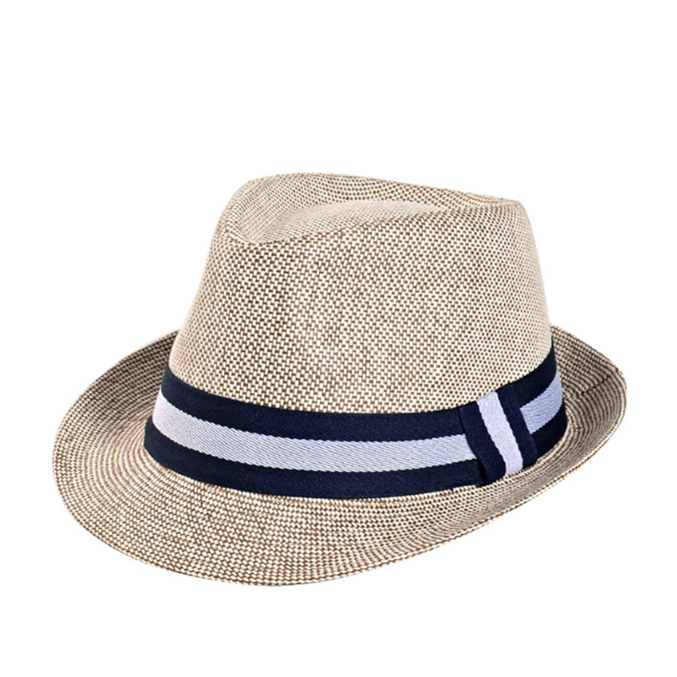 SHOWERSMILE grey jazz Hats men classic patchwork