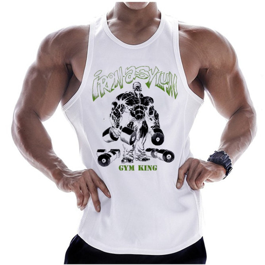 Casual Printed Tank Tops Men Bodybuilding Sleeveless Shirt Cotton Gym Fitness Workout Clothes Stringer Singlet Male Summer Vest