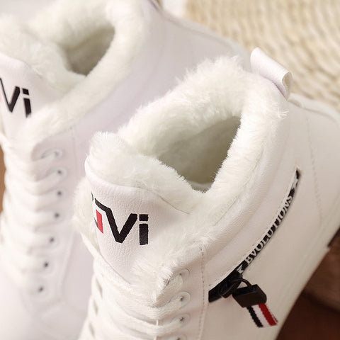 Women Winter Boots Snow Boots  Ankle Keep Warm Plush Shoes Sneakers Flats Lace Up Ladies Short Shoes