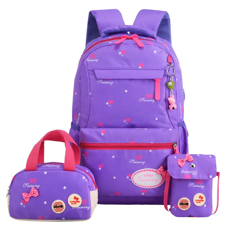 3pcs/set Printing School Bags Backpack Schoolbag fashion kid  lovely
