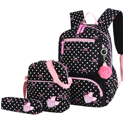 3pcs/set Printing School Bags Backpack Schoolbag fashion kid  lovely