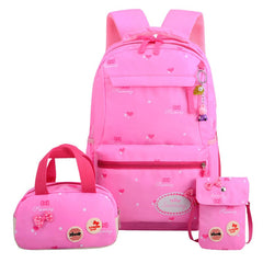 3pcs/set Printing School Bags Backpack Schoolbag fashion kid  lovely
