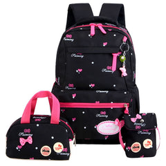 3pcs/set Printing School Bags Backpack Schoolbag fashion kid  lovely