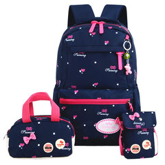 3pcs/set Printing School Bags Backpack Schoolbag fashion kid  lovely