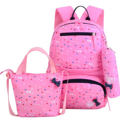 3pcs/set Printing School Bags Backpack Schoolbag fashion kid  lovely