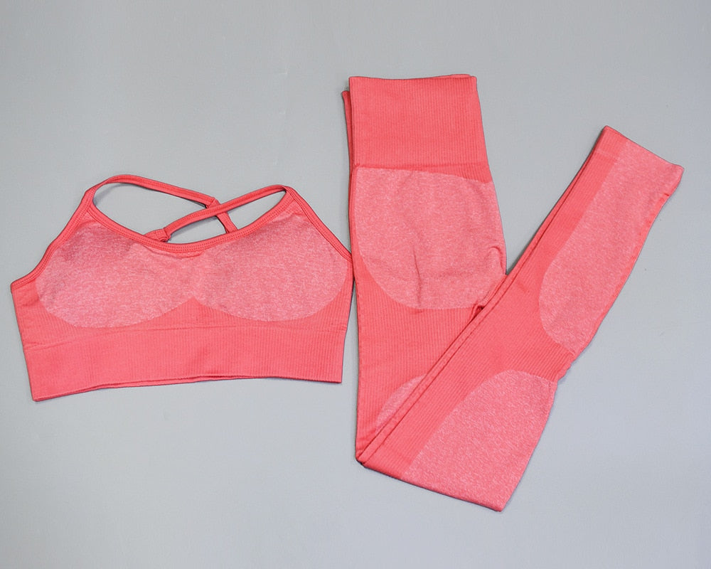 Women Fitness Gym Yoga Suit Sportswear For Women Seamless Sport Bra Legging Pants Running Workout Set Clothes Tracksuit X10B
