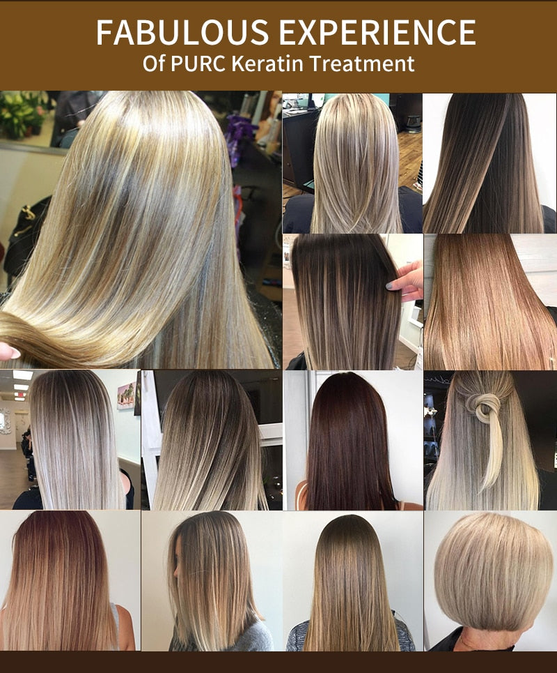 PURC Straightening Hair Scalp Treatment Curly Hair Products Brazilian Keratin Treatment + Purifying Shampoo Hair Care Set 11.11
