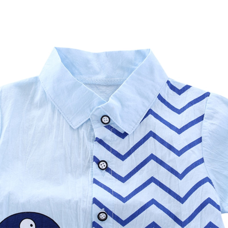 Summer Toddler Baby Boy Clothes Cute Dinosaur Tops Short Blue Pants 2Pcs Oitfits Cotton Printed Short Sleeve Casual Clothes Set