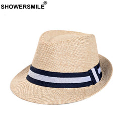 SHOWERSMILE grey jazz Hats men classic patchwork