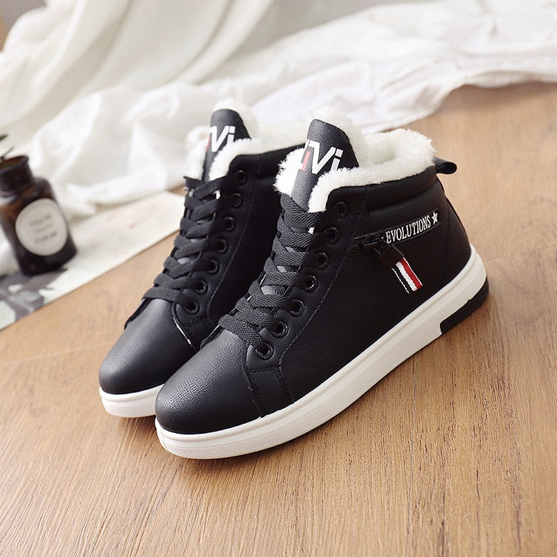 Women Winter Boots Snow Boots  Ankle Keep Warm Plush Shoes Sneakers Flats Lace Up Ladies Short Shoes