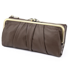 Unishow Genuine Leather Women Wallet Long Clip Women Purse Clutch Brand Designer Cow Leather Ladies Wallet Female Phone Purse