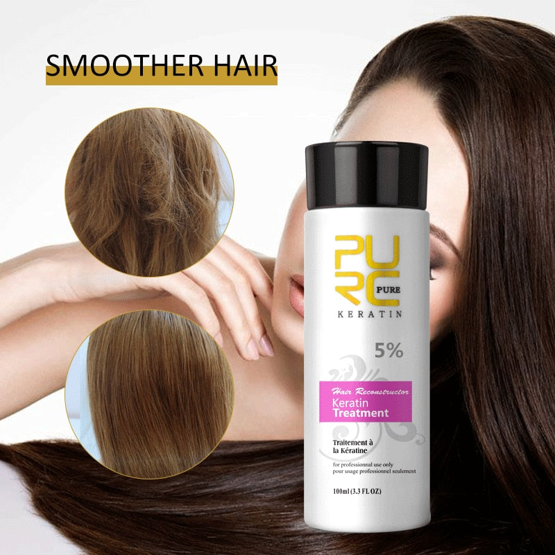 PURC Straightening Hair Scalp Treatment Curly Hair Products Brazilian Keratin Treatment + Purifying Shampoo Hair Care Set 11.11