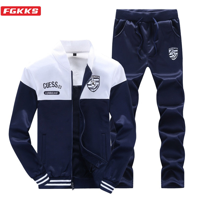 FGKKS Spring Autumn Men Trendy Sports Sets Fashion Brand Men&#39;s