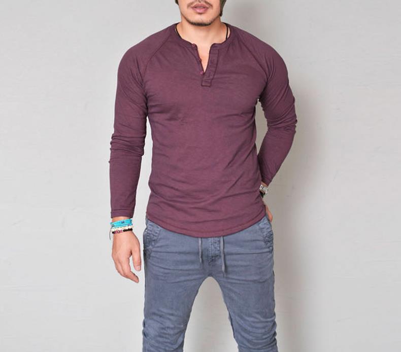 Autumn Men's Bottomming Shirt Long Sleeve Slim T-shirt Long Sleeve T-shirt