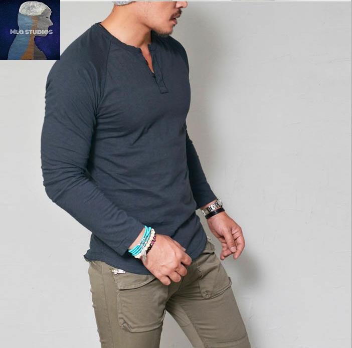 Autumn Men's Bottomming Shirt Long Sleeve Slim T-shirt Long Sleeve T-shirt