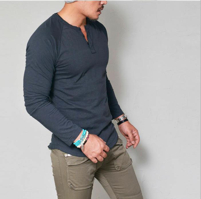 Autumn Men's Bottomming Shirt Long Sleeve Slim T-shirt Long Sleeve T-shirt