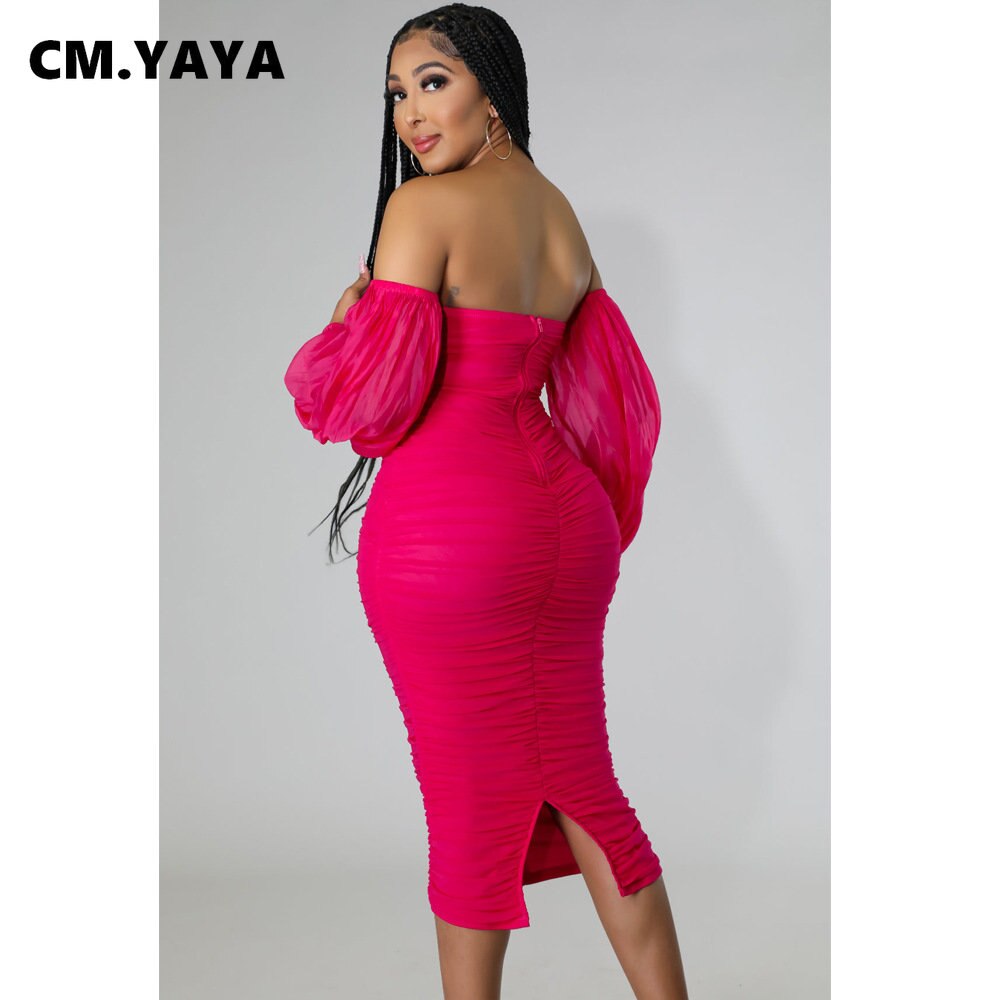 CM.YAYA Women Elegant Off Shouder Sweeheart