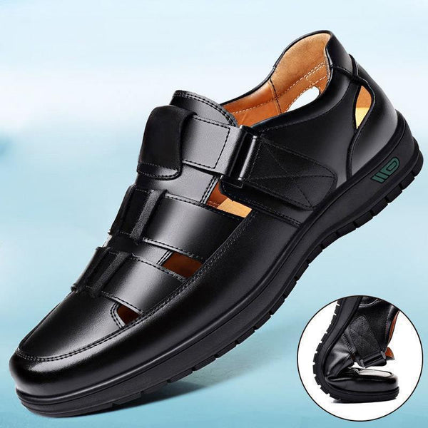 Summer Hollow Leather Shoes Men Casual Sandals Breathable Hole Shoes Sandals Mens Sandalias Hombre Verano 2023